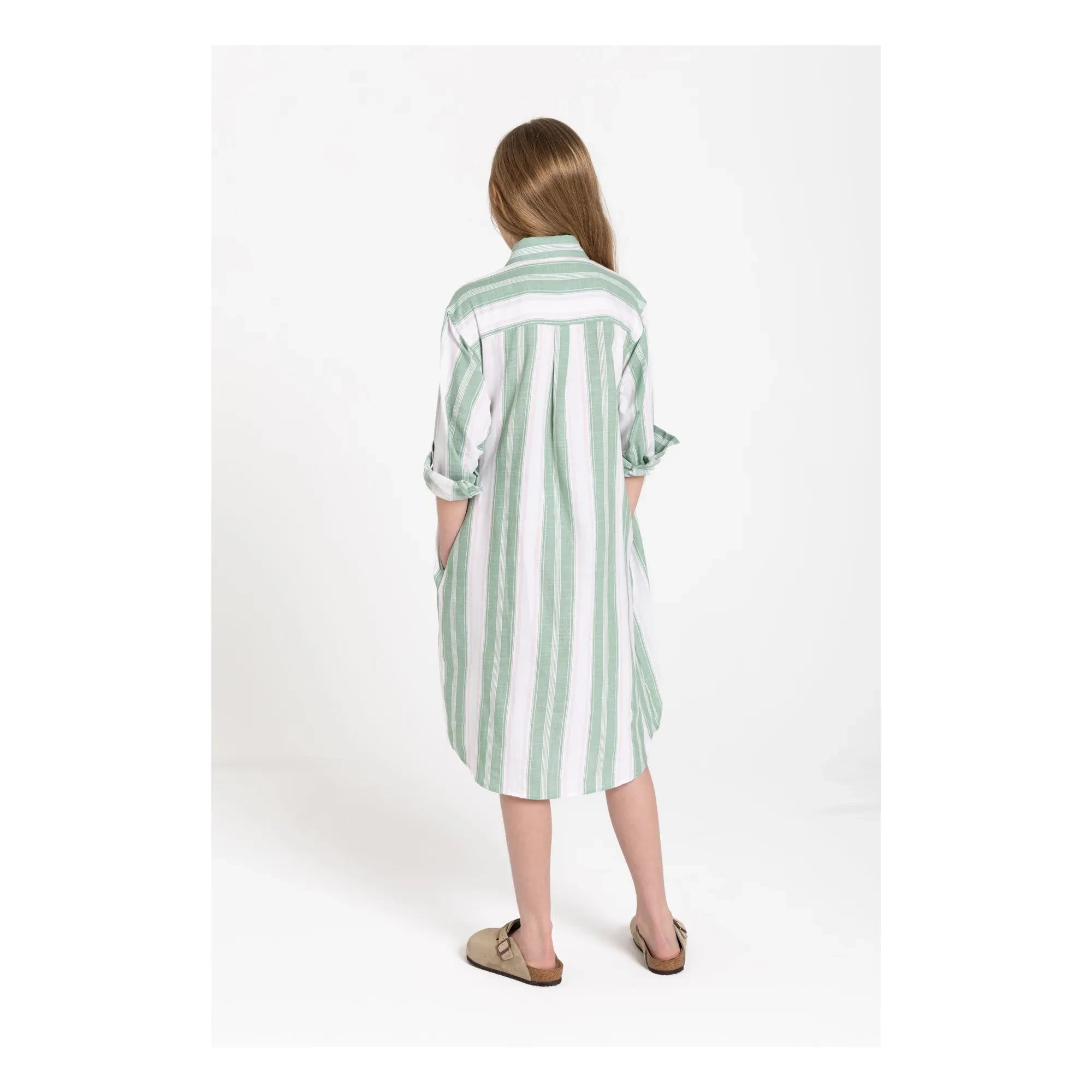 Smallable Kid - Striped Leya Shirt Dress | Mint Green