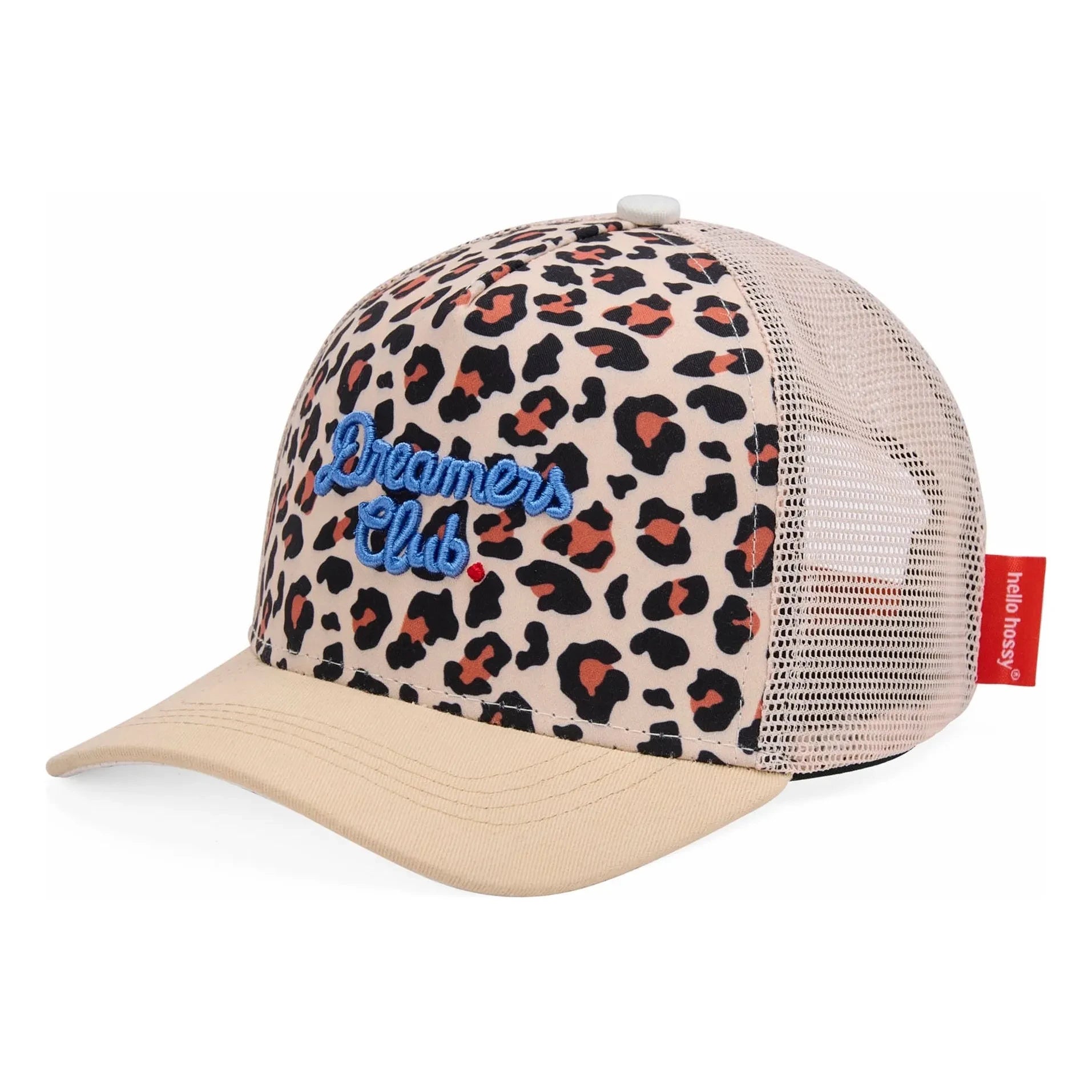 Hello Hossy - Trucker Leopard Curved Brim Hat Recycled Fibers | Cream