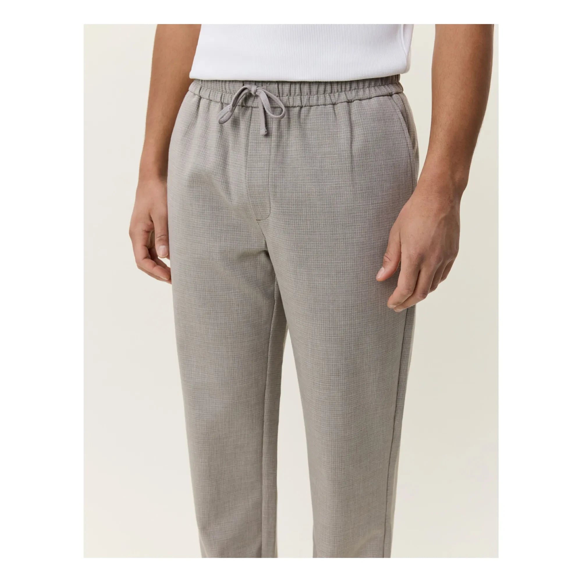 Les Deux - Mini Checked Pants | Dark Beige