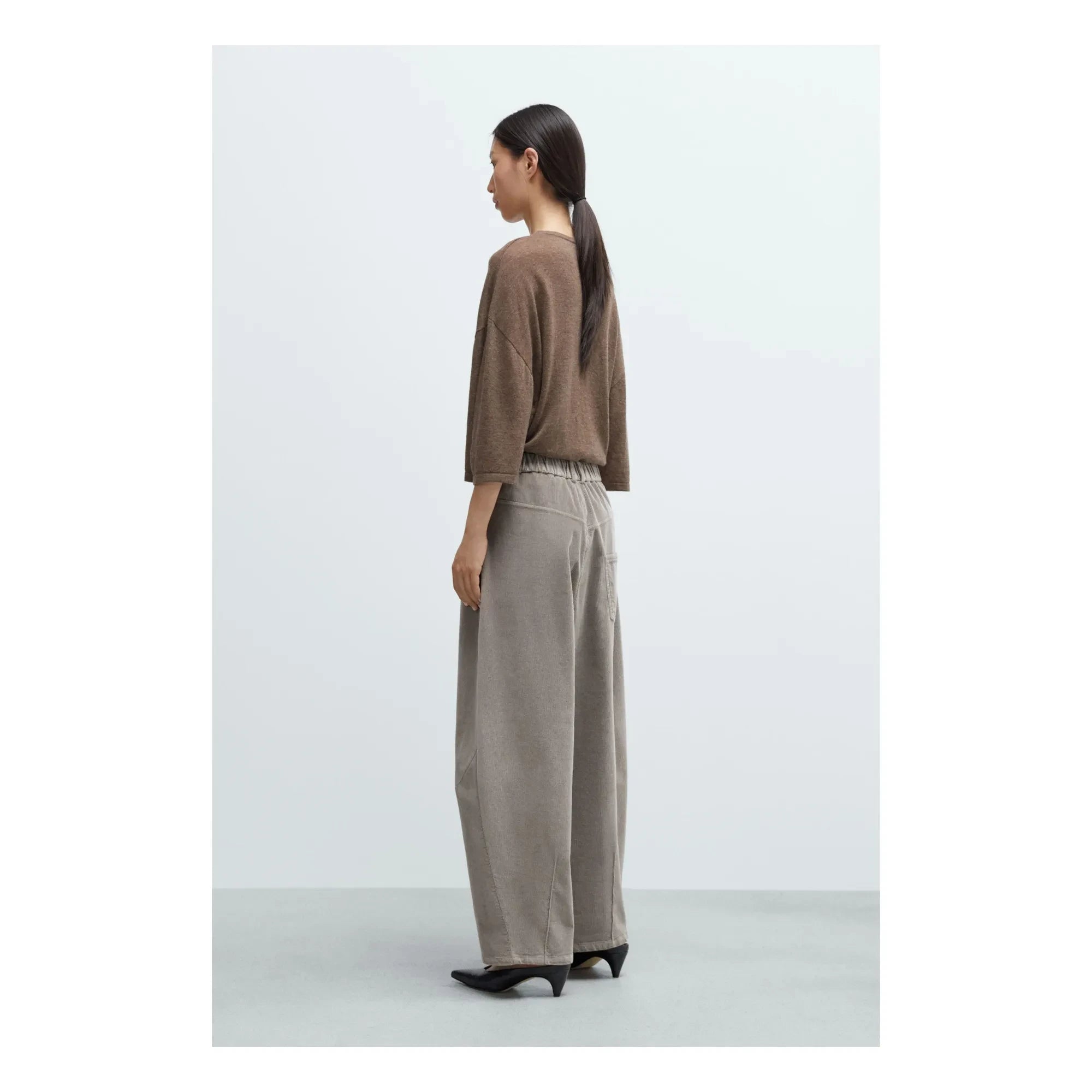 Cordera - Wide Velvet Pants | Gray