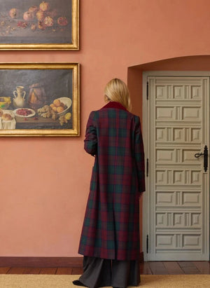 Maria de la Orden - Carreaux César Coat | Burgundy
