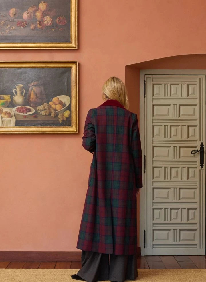 Maria de la Orden - Carreaux César Coat | Burgundy