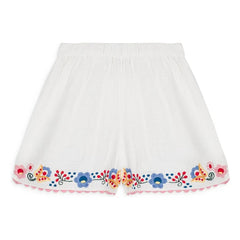 Louise Misha - Vally Organic Cotton Gingham Shorts | White