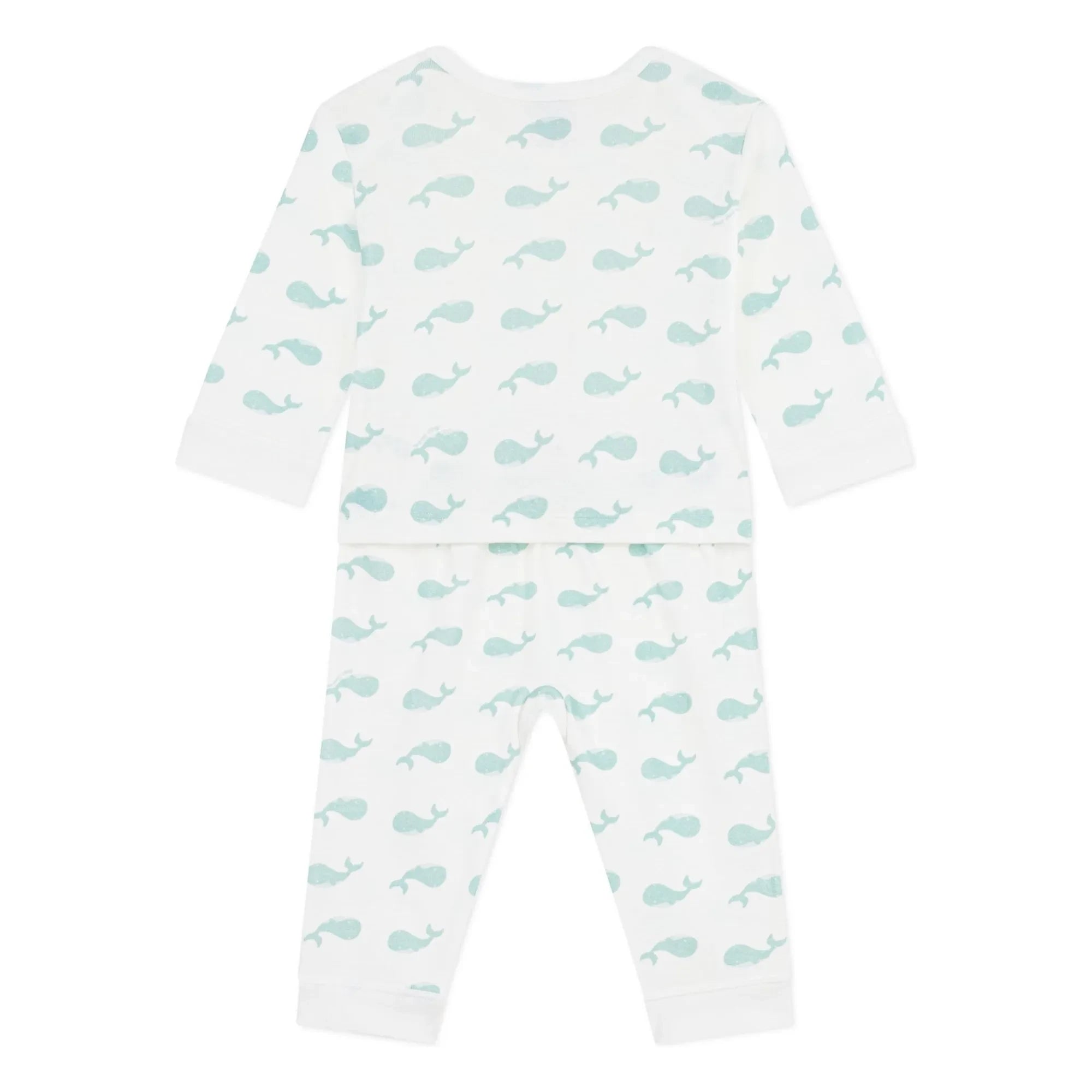 Petit Bateau - Whale Sleep Well Pajamas | Ecru