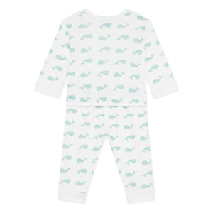 Petit Bateau - Whale Sleep Well Pajamas | Ecru