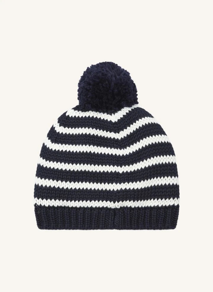Petit Bateau - Fleece-Lined Striped Beanie | Blue