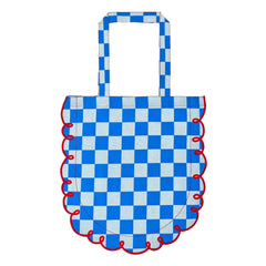 Bitossi - Dama Azzurro gingham cotton tote bag | Blue