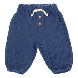 Búho - Cotton Gauze Pants | Navy Blue