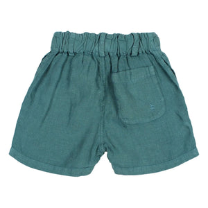 Búho - Linen Bermuda Shorts | Peacock Blue