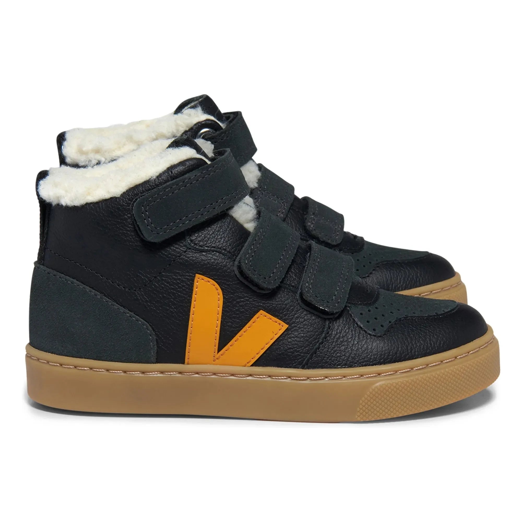 Veja - V-10 Mid Scratch Lined Sneakers | Siyah