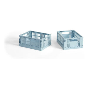 Hay - Foldable Baskets - Set of 2 | Light Blue