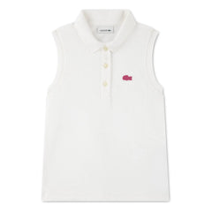 Lacoste - Organic Cotton Logo Sleeveless Polo Shirt | Off White