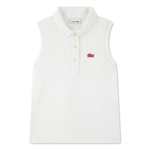 Lacoste - Organic Cotton Logo Sleeveless Polo Shirt | Off White