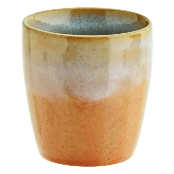 Madam Stoltz - Light Grey Mug Cups - Set of 2 | Orange