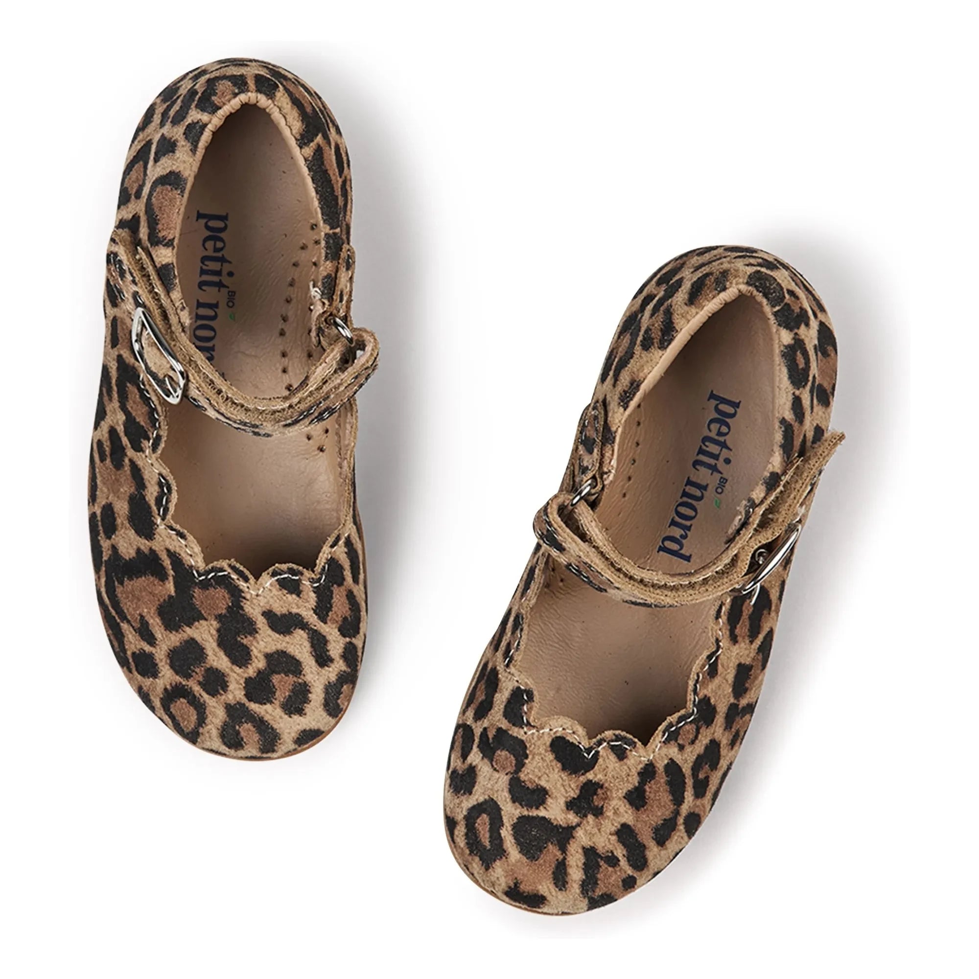 Petit Nord - Scallop Mary Jane Leopard | Brown