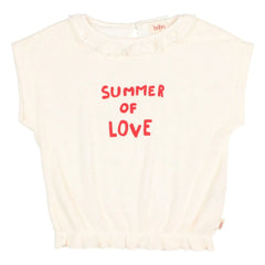Búho - Summer Of Love Ruffled Terry T-Shirt | Ecru