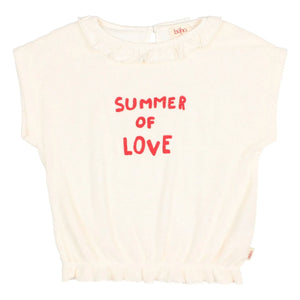 Búho - Summer Of Love Ruffled Terry T-Shirt | Ecru