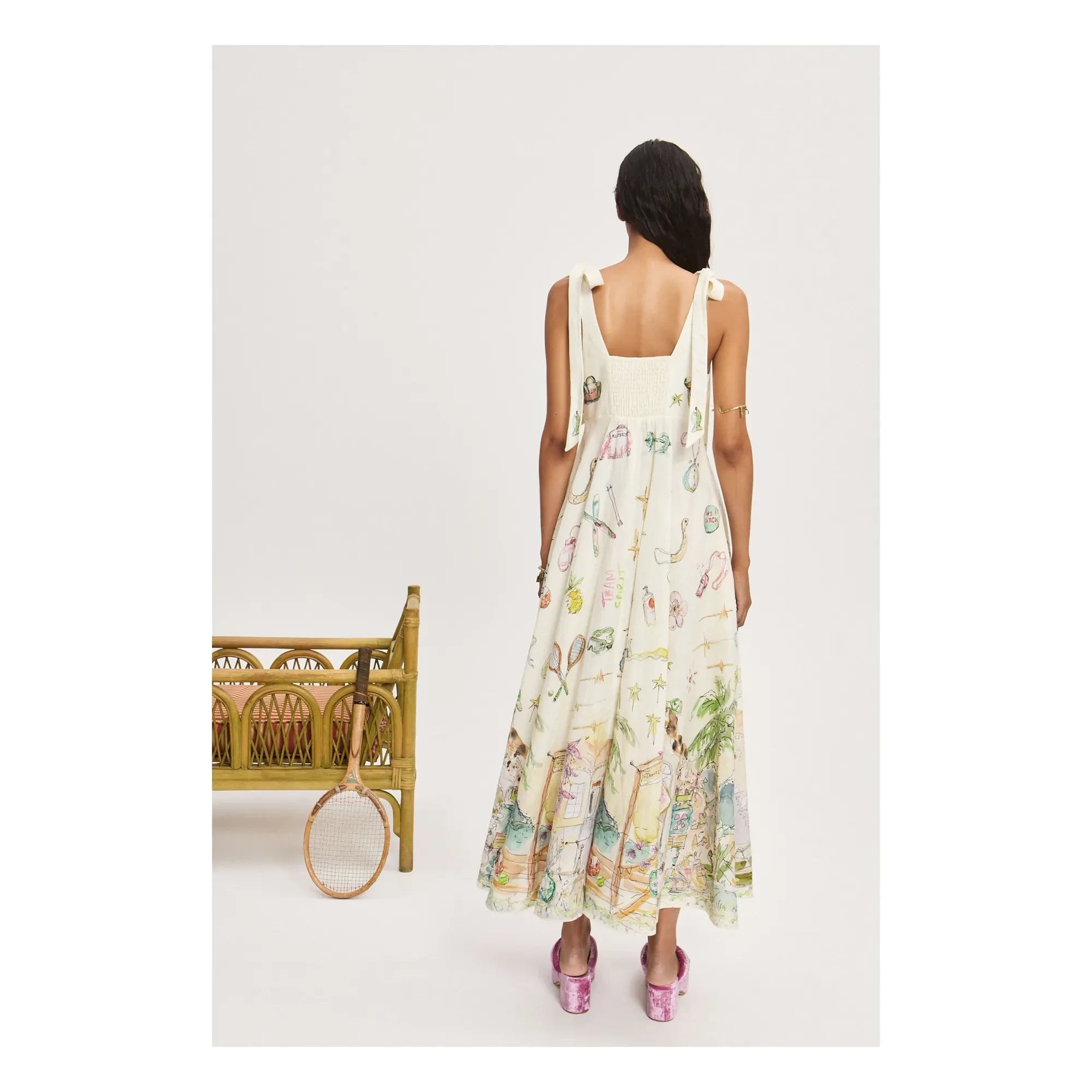 Alémais - Anouk Ballerina Linen Dress | Cream