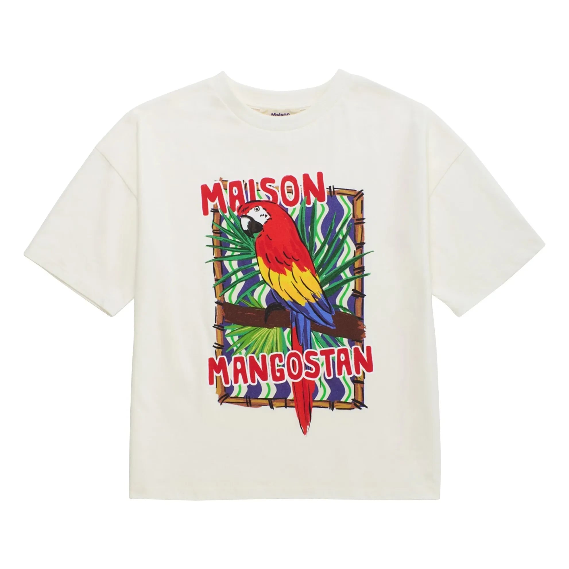 Maison Mangostan - Parrot Tişört | Beyaz
