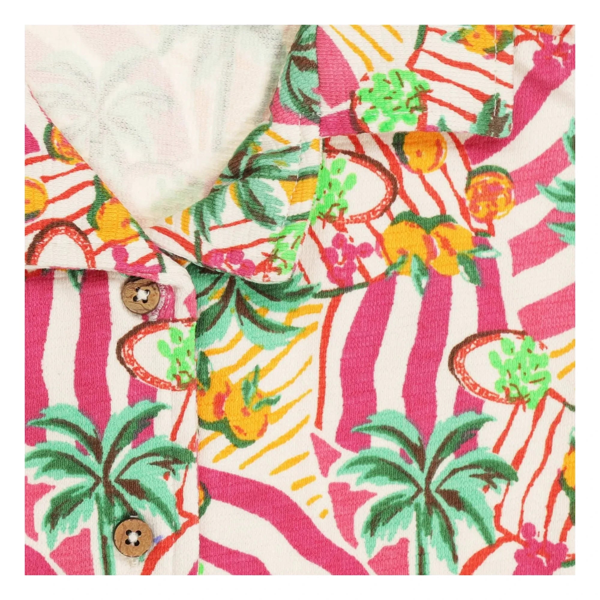 Tumble N'Dry - Vitoria Palm Organic Cotton Shirt | Pink