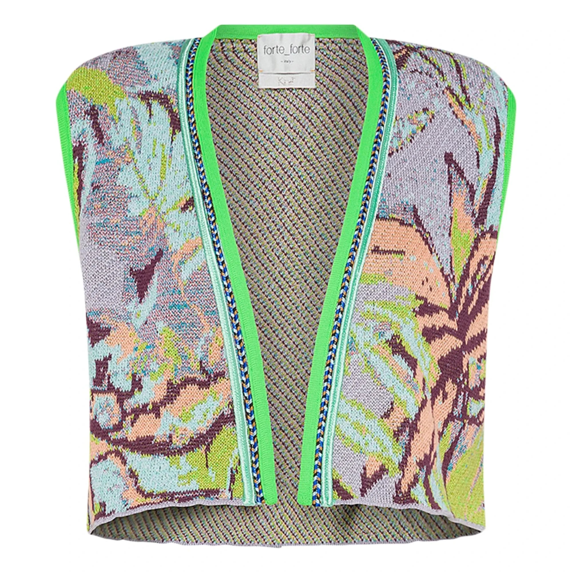 Forte Forte - Heaven™ Jacquard Sleeveless Short Jacket | Blue