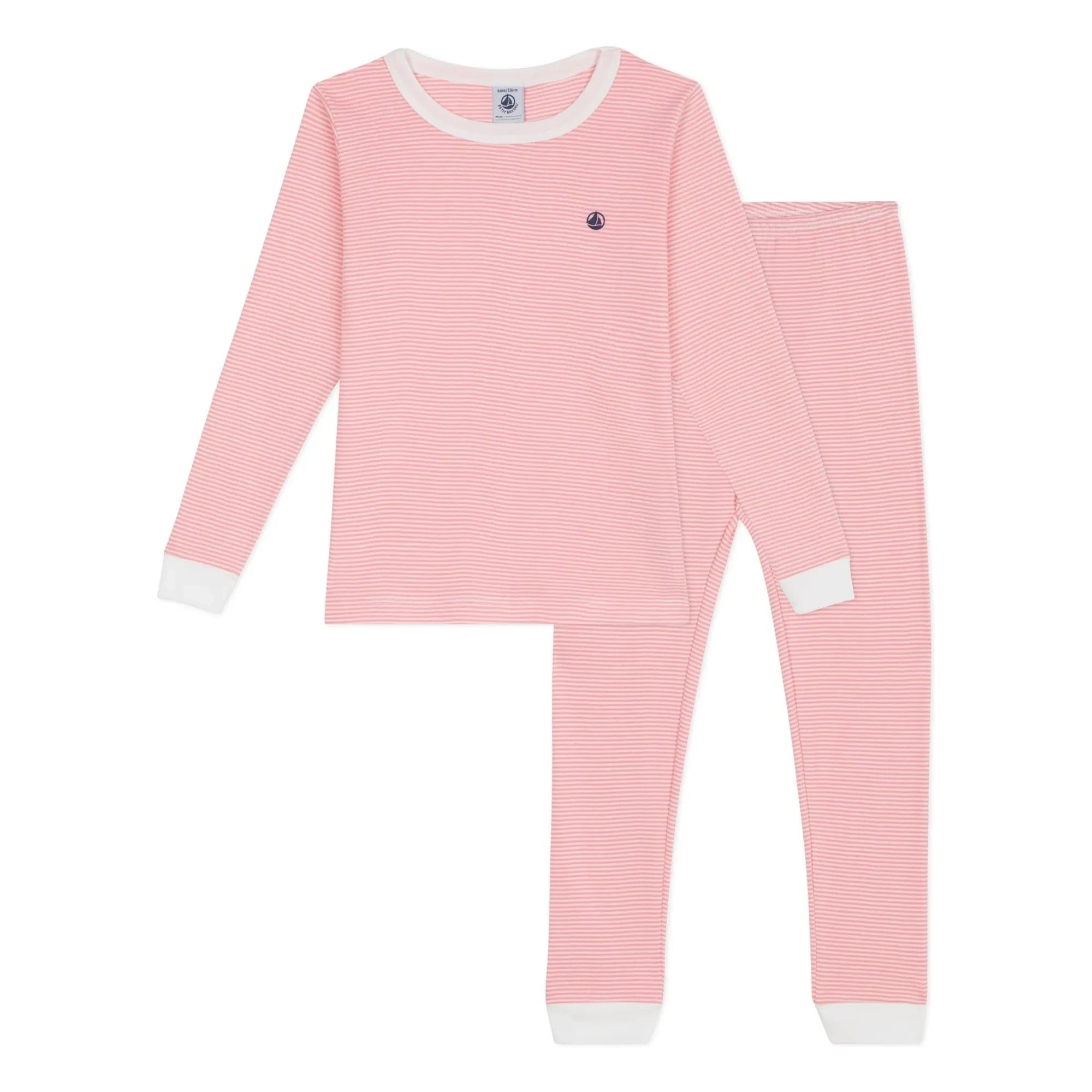 Petit Bateau - Milleraies Organic Cotton Slim Fit Striped Pajamas | Red
