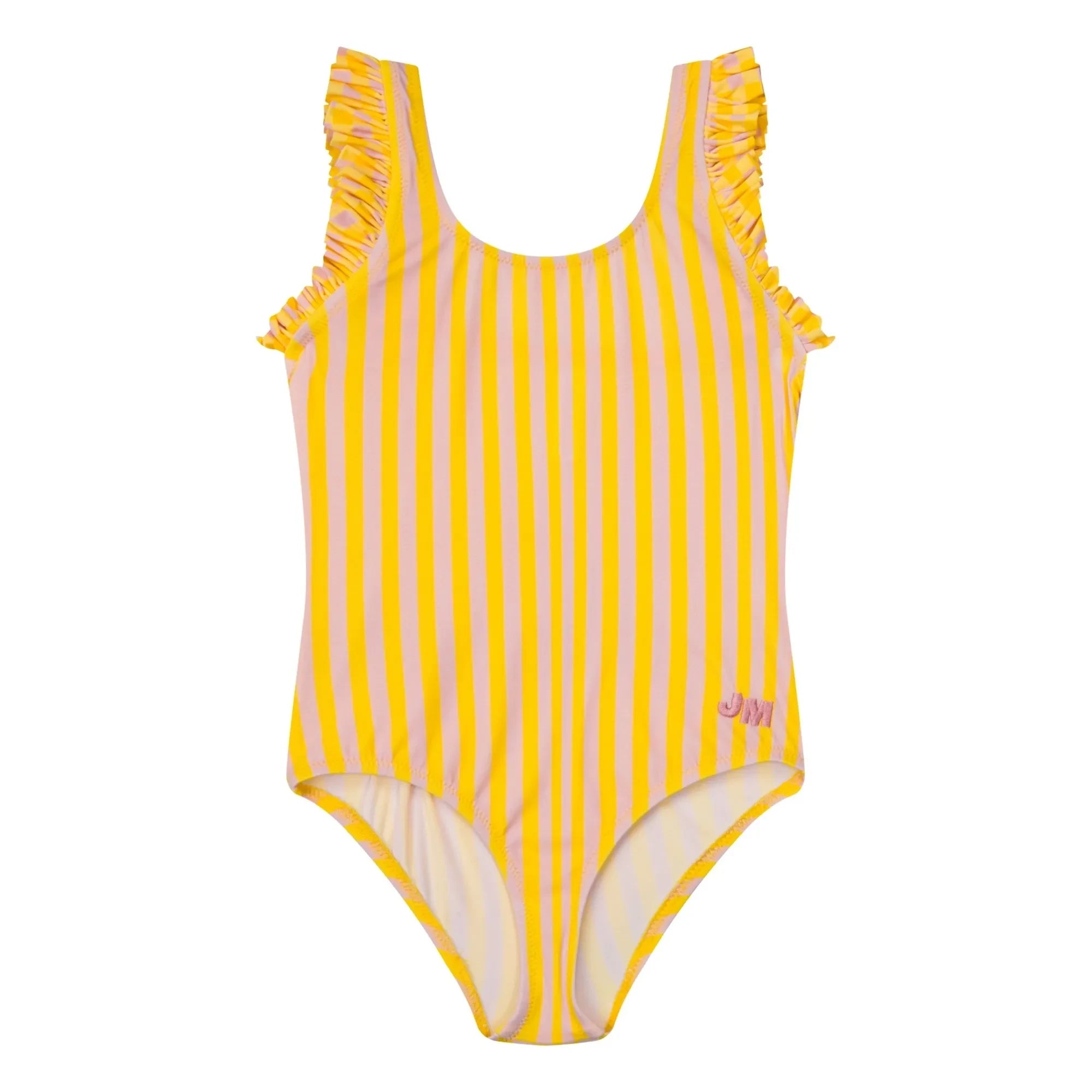 Jera Mini - Striped Ruffle Swimsuit | Yellow