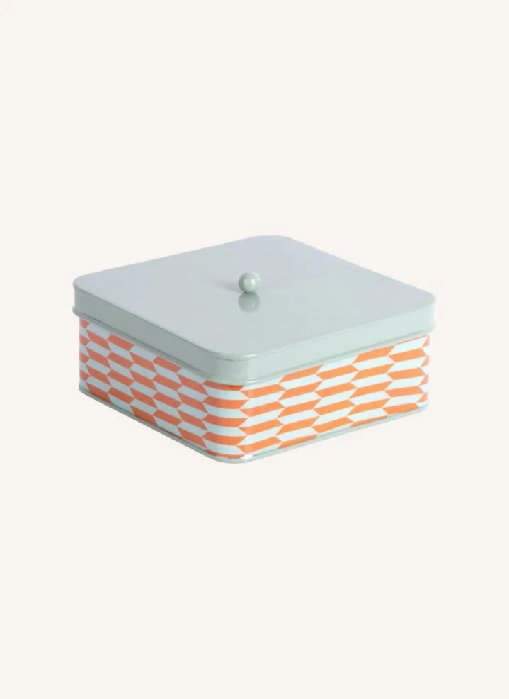 Present Time - Salerno Patterned Metal Storage Box | Turquoise