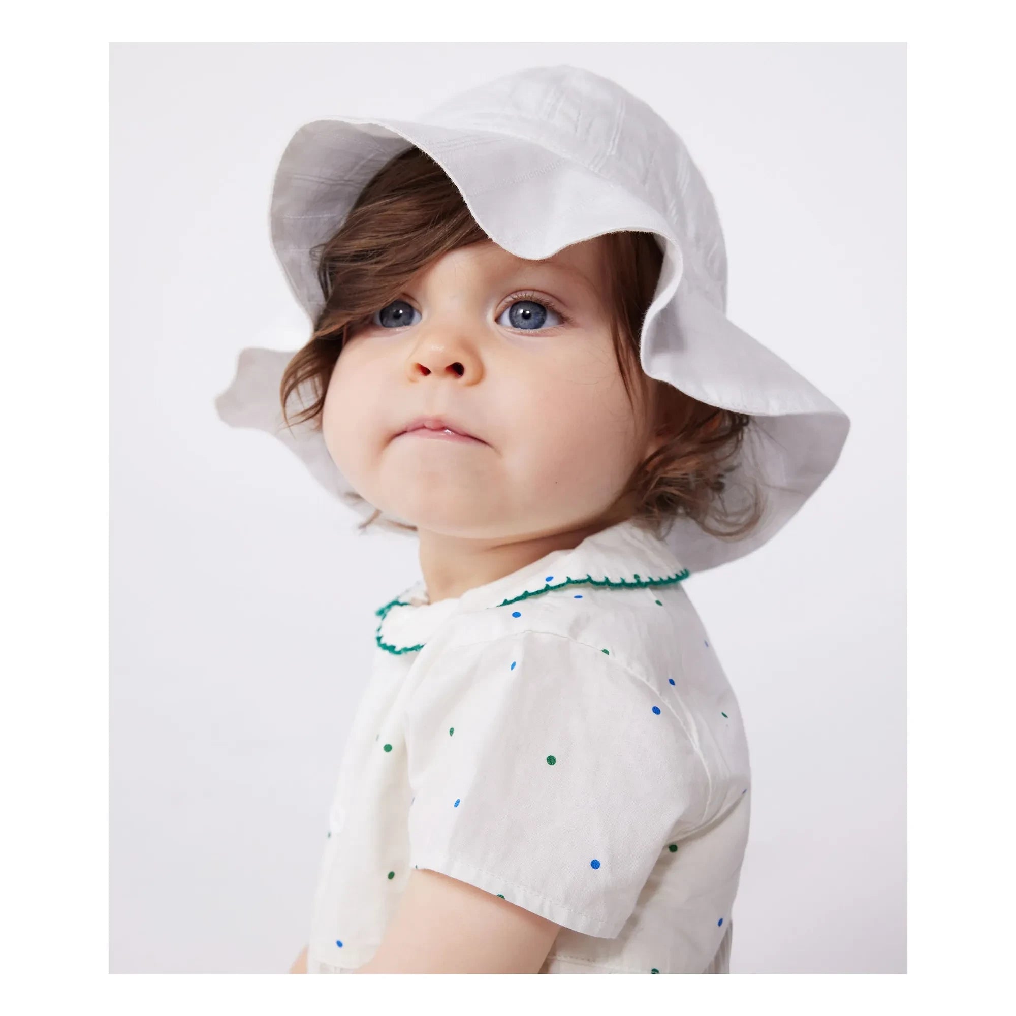 Petit Bateau - Organik Pamuk Poplin Şapka | Beyaz