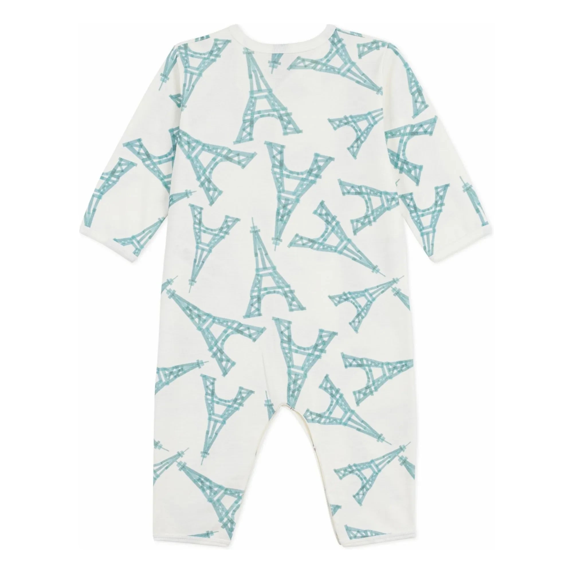 Petit Bateau - Hemless Pajama Sleep Well Eiffel Tower | White