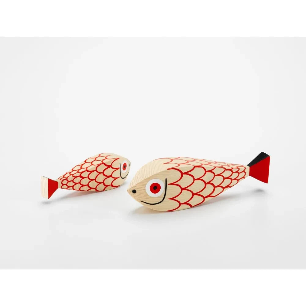 Vitra - Wooden Baby Doll with Mother Fish and Child by Alexander Girard, 1952 | Red