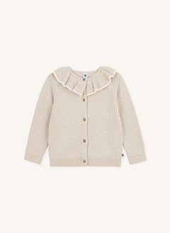 Petit Bateau - Yün Yakalı Hırka | Heather bej