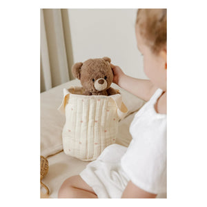 Soft Spot - Organic Cotton Ribbon Storage Basket | Ivory