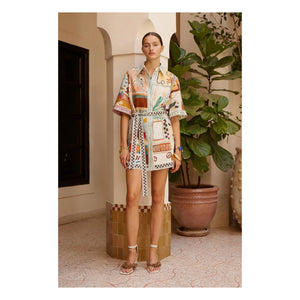 Alémais - Michelle Linen Short Dress | Light Blue