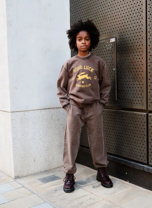 Finger in the nose - "Blow Good Luck" Organic Cotton Sweatshirt | Chocolate