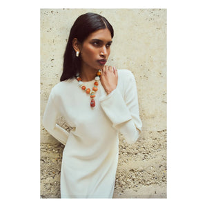 Lizzie Fortunato - Zellige Hoop Earrings with Pearl Detail
