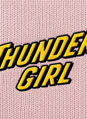 Hundred Pieces - Lacy Thunder Girl Merino Wool Sweater | Light Pink