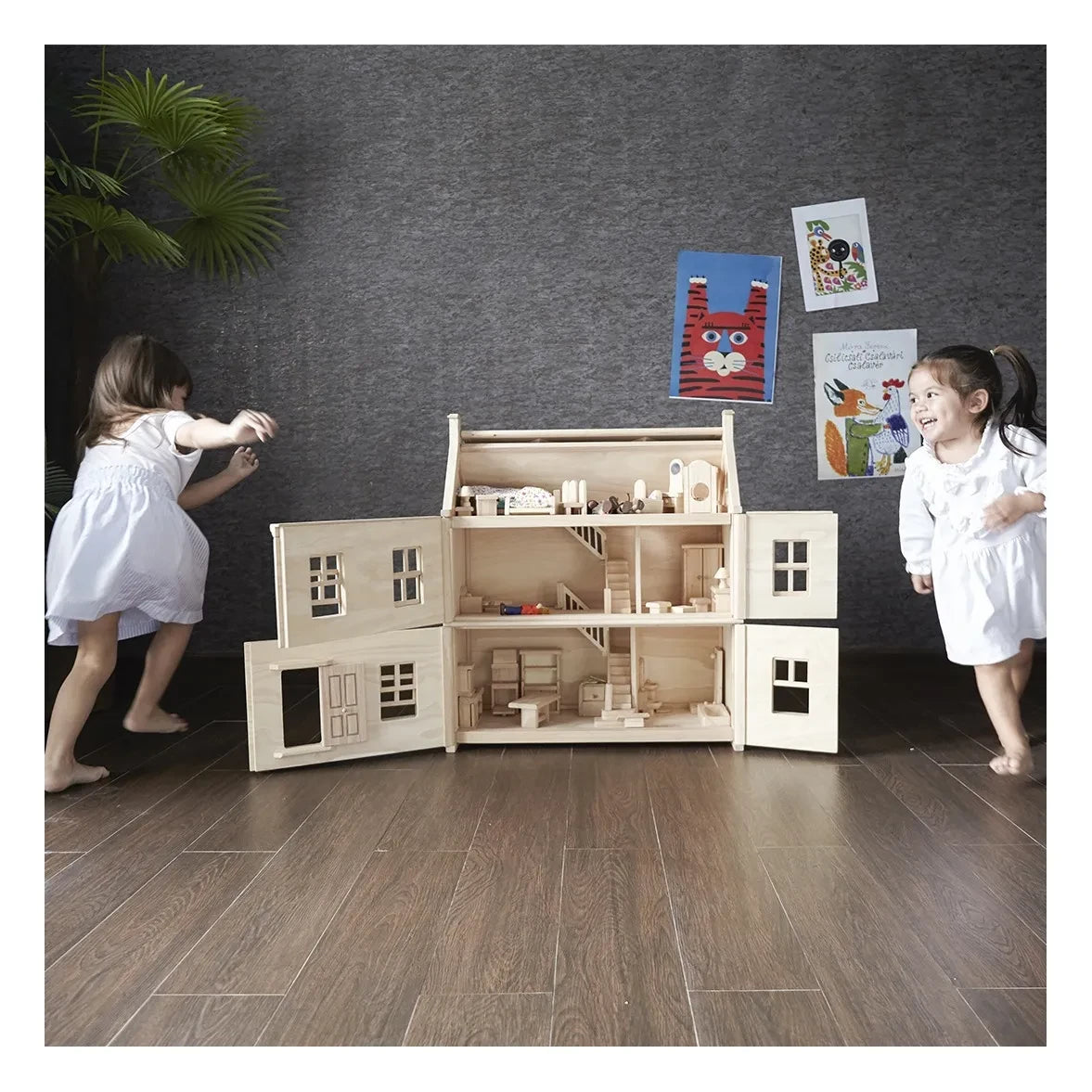 Plan Toys - Wooden Victorian-Style Dollhouse