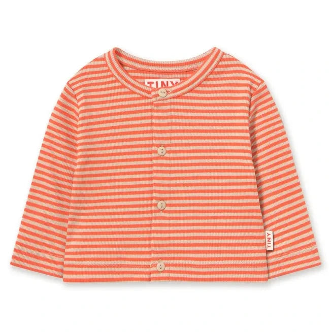 Tinycottons - Organic Cotton Striped Cardigan | Red