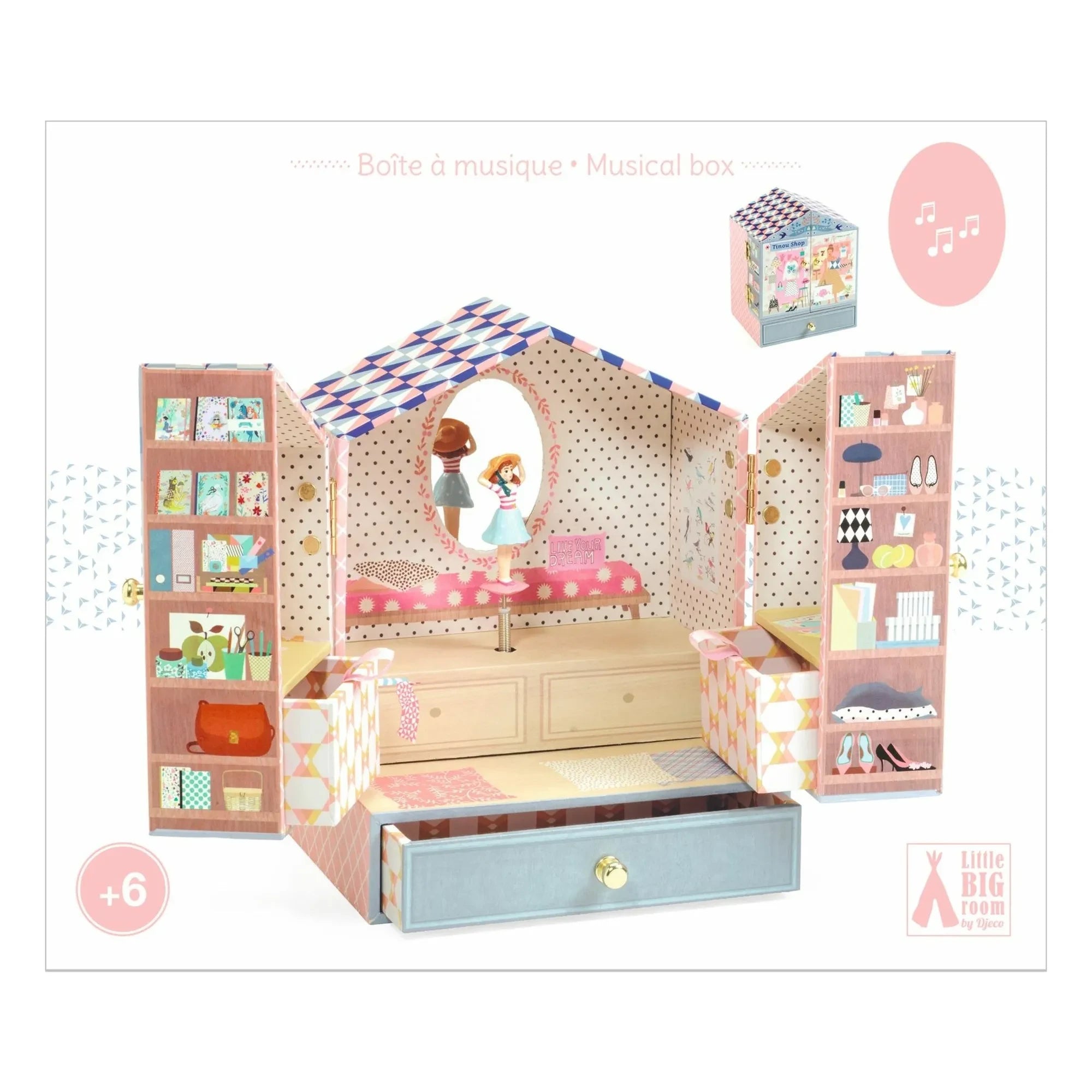 Djeco - Tinou Shop takı kutusu | Pembe