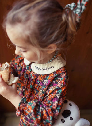 Piupiuchick - Claudine Yaka Çiçekli Bluz | Siyah