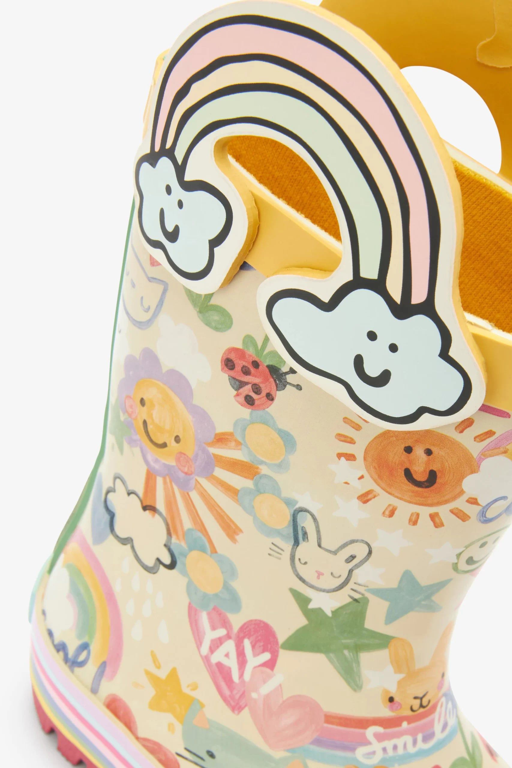 Dinossi - Cheerful Summer Girls Rain Boots with Rainbow Handles - 28