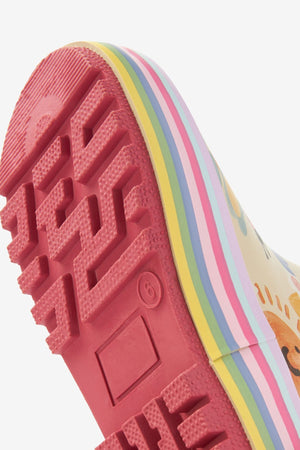 Dinossi - Cheerful Summer Girls Rain Boots with Rainbow Handles - 28