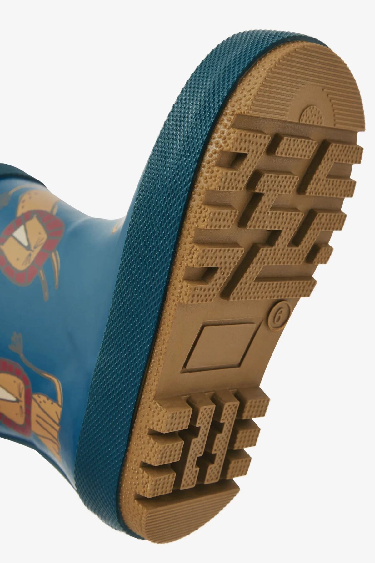 Dinossi - Boy Navy Blue Sweet Lion Rain Boots with Handles - 29 
