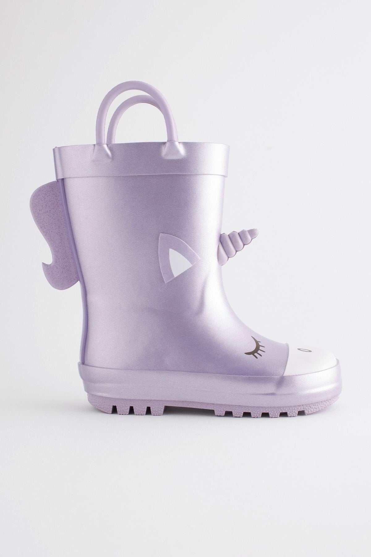 Dinossi - Lilac Purple Unicorn Soft Sole Girls Polar Fleece Rain Boots - 26.5