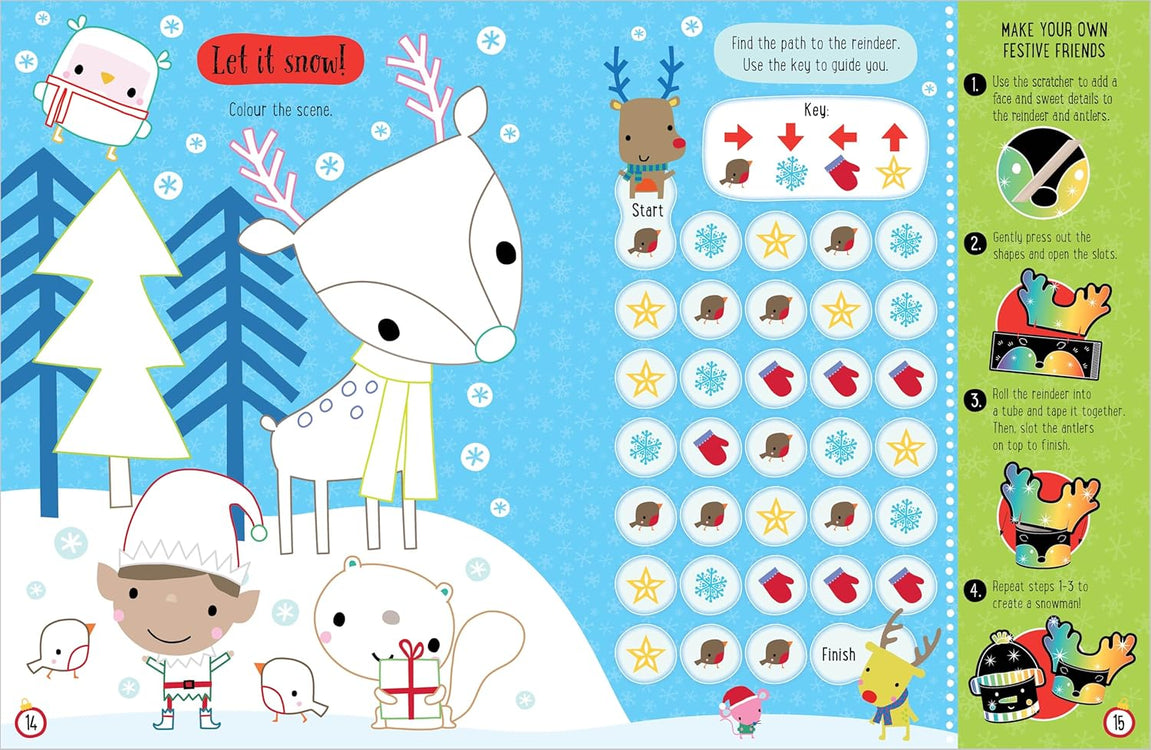 Dinossi - Scratch and Sparkle English Christmas Activity Book