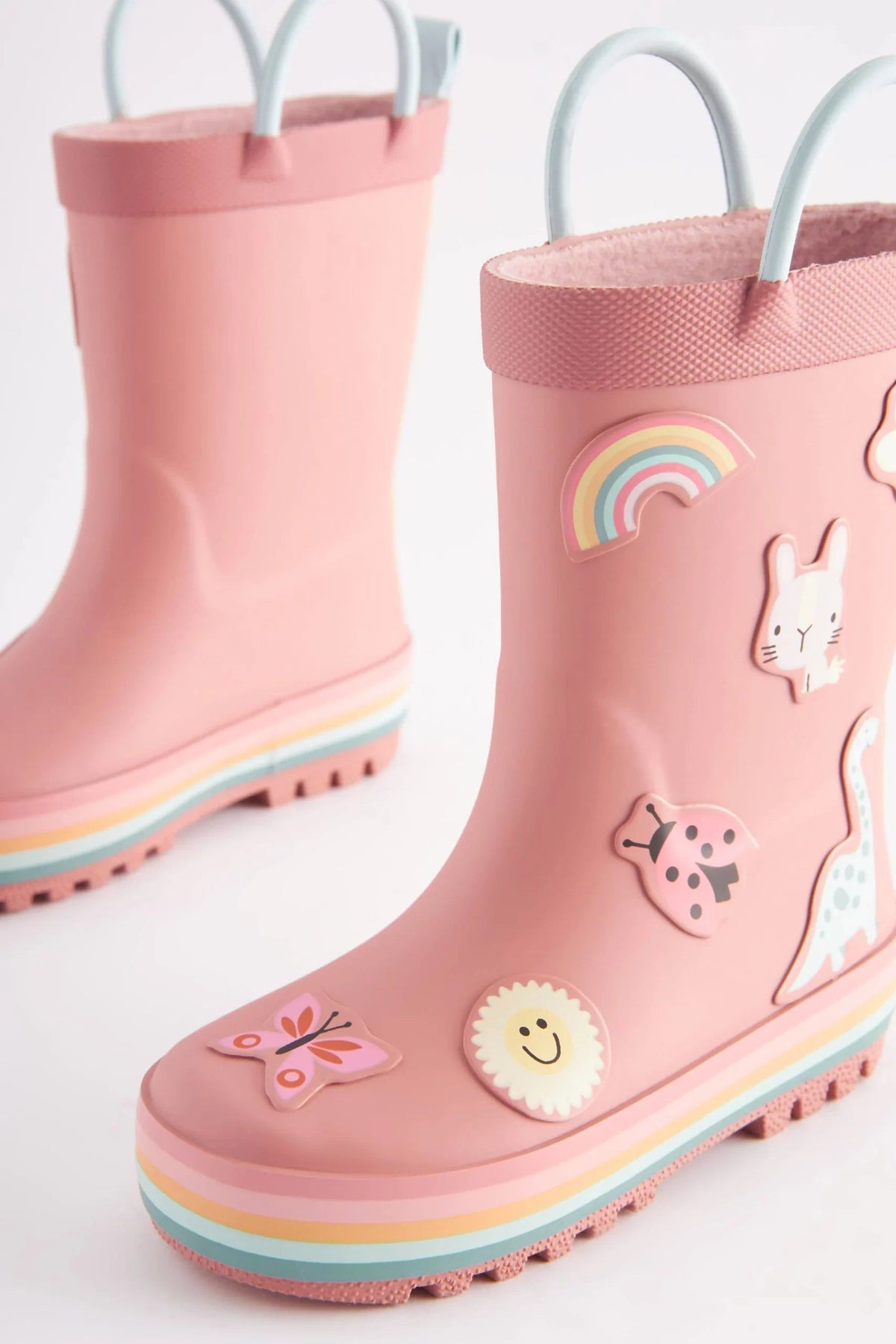 Dinossi - Soft Pink Soft Sole Girls Polar Fleece Rain Boots - 28