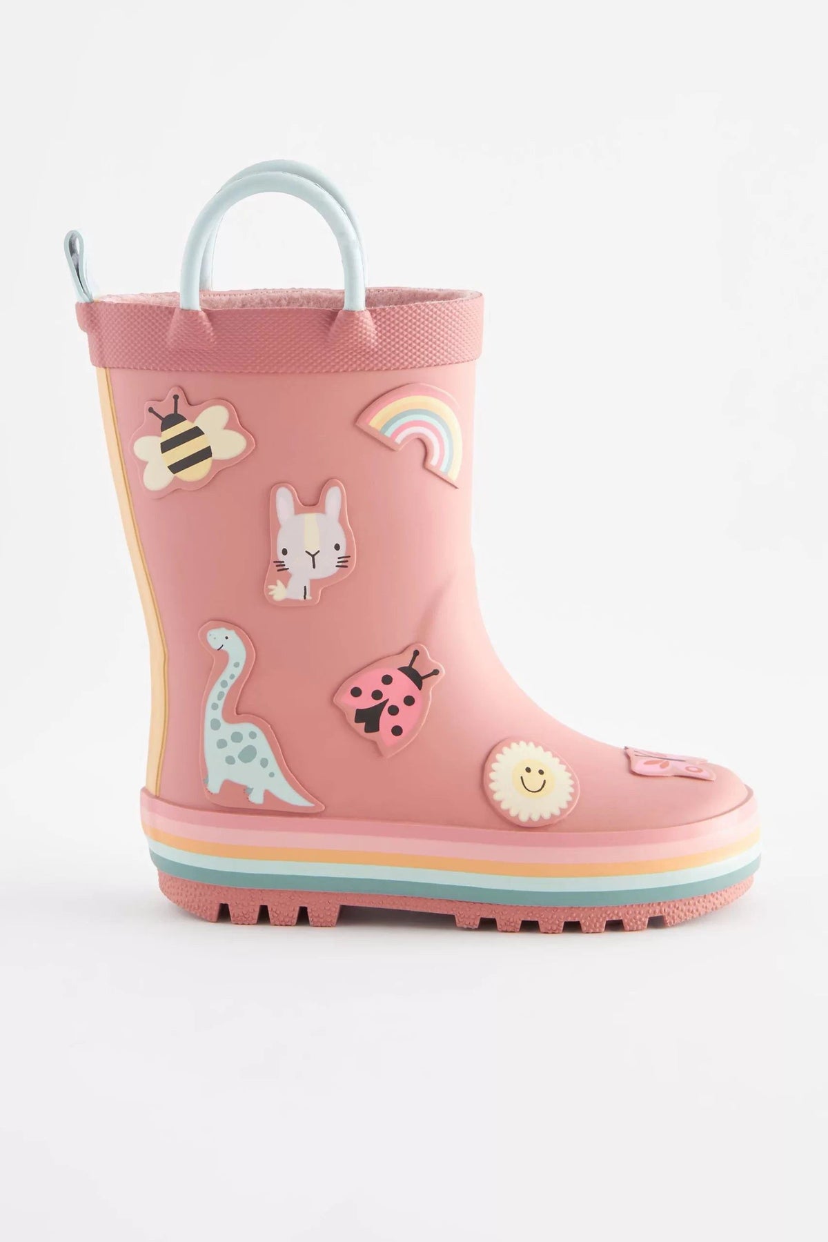Dinossi - Soft Pink Soft Soled Girls Polar Fleece Rain Boots - 30.5