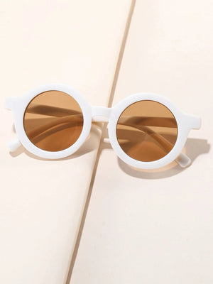 Dinossi - Sustainable White Round Kids Sunglasses 