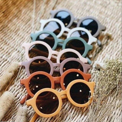 Dinossi - Sustainable Children's Sunglasses Round Model - Dark Green 